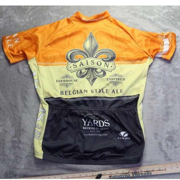 Voler Men's Yards Brewing Saison Belgian Style Ale Cycling Jersey Orange XL - Picture 7 of 12